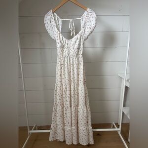Ardene Floral Maxi Dress Small NWT Open Back Puff Sleeve Cottagecore